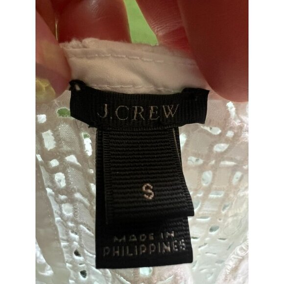 J. CREW RUFFLE WOMEN TOP, GREY/WHITE, WORK ATTIRE, WESTERN, COTTAGECORE - Picture 9 of 12